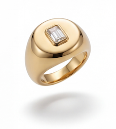 Gold Diamond Signet Ring
