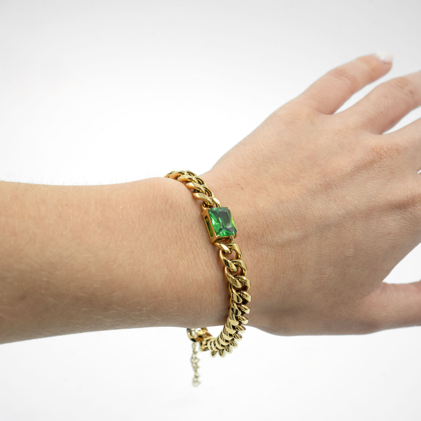 Braided Stone Bracelet (Emerald)
